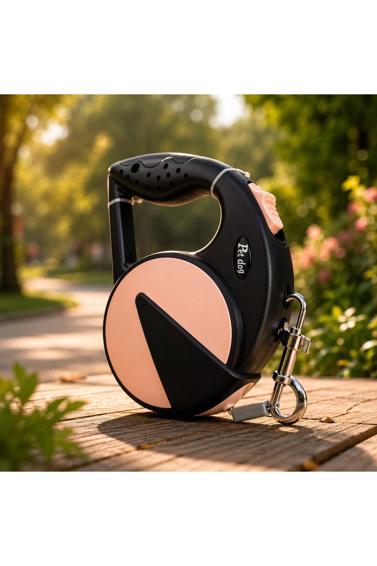 Lesa Extensibila pentru Caini 5 Metri, Retractabila, Rezistenta pana la 20kg, Frana si Blocare Rapida, Maner Ergonomic,