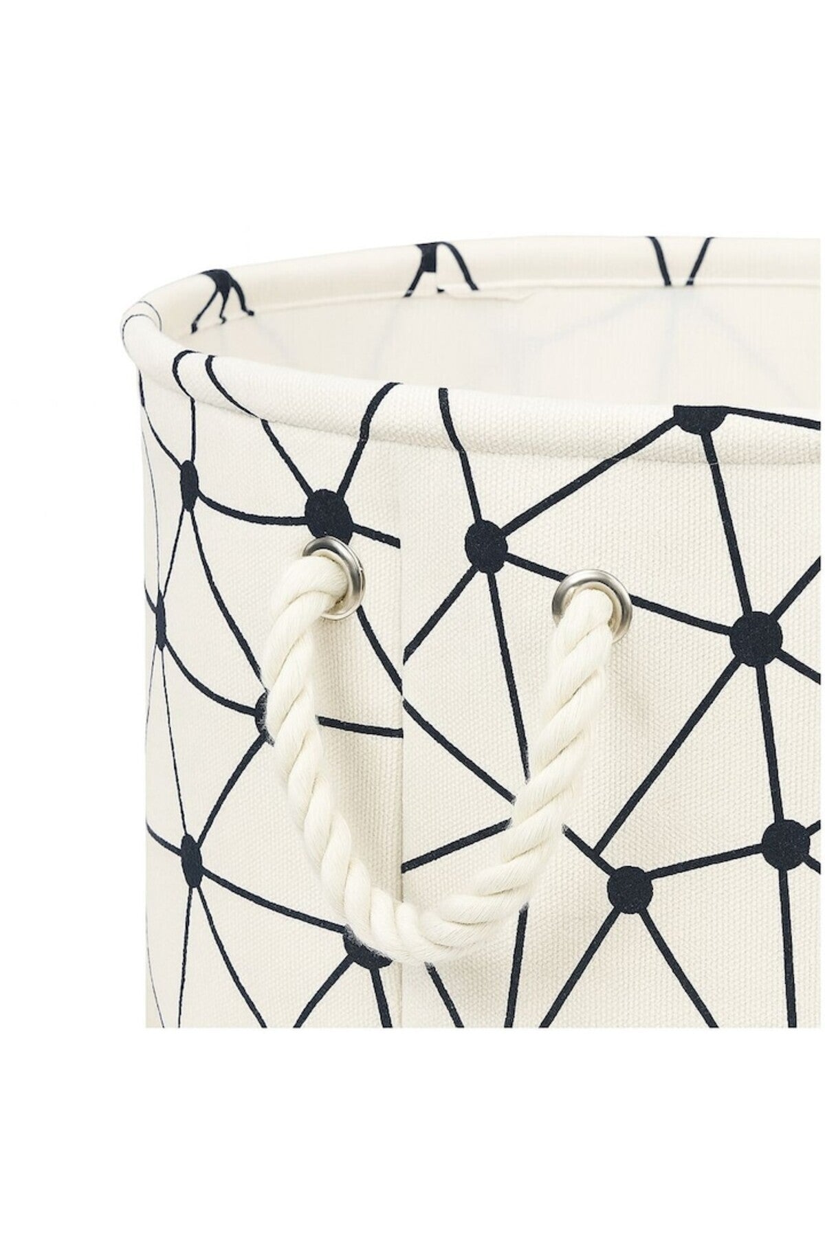 Coș de depozitare multifuncțional jucării, rufe, cu mâner textil durabil, model geometric modern