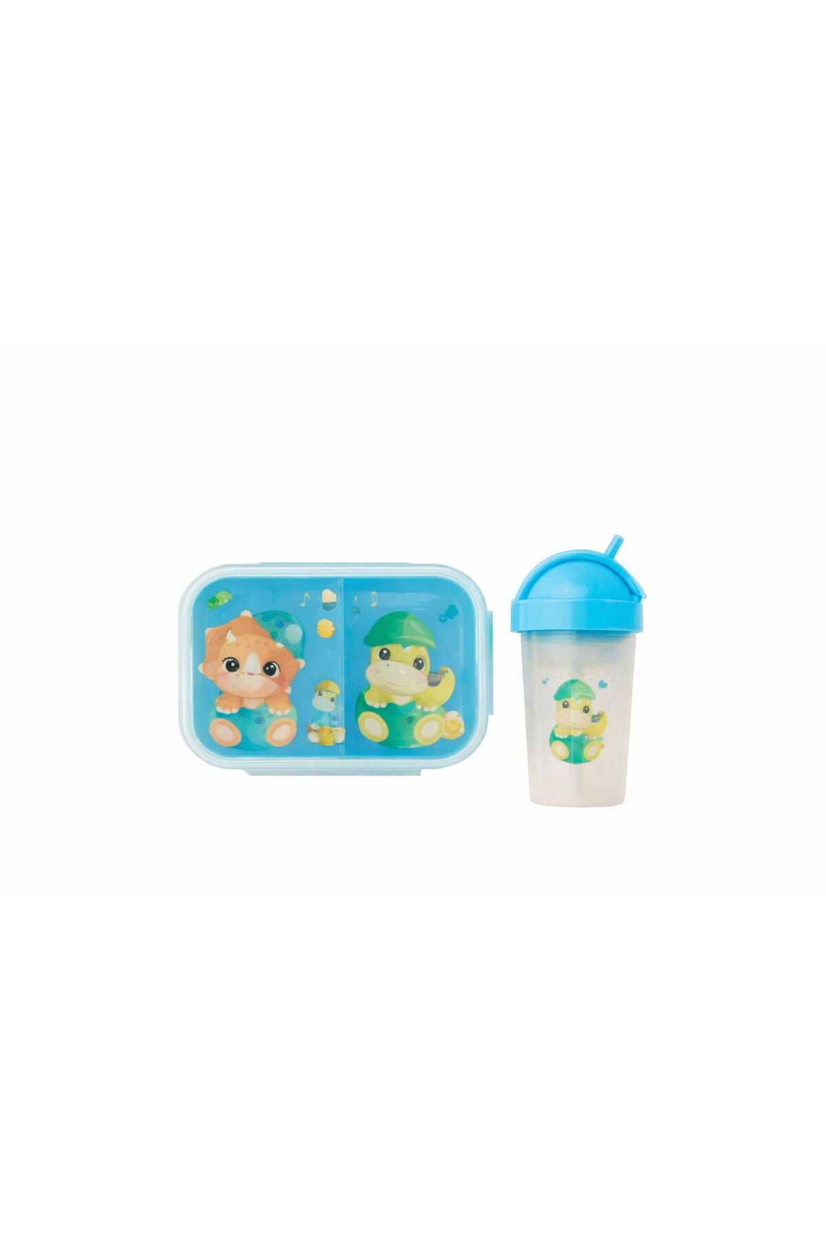 Cutie pranz Copii 18x13x5 cm, Lunch Box cu 3 Compartimente, Tacâmuri cu Sticlă 17 cm