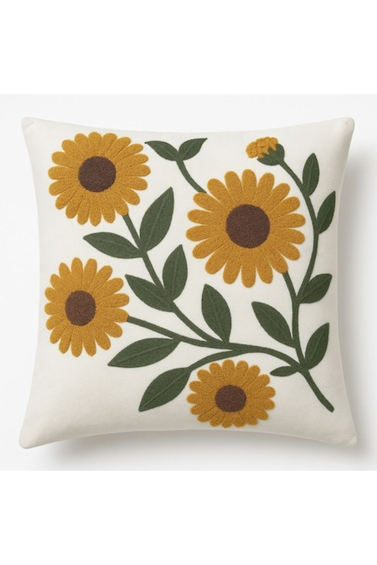 Perna decorativă cu broderie floarea pentru canapea, 40x40 cm