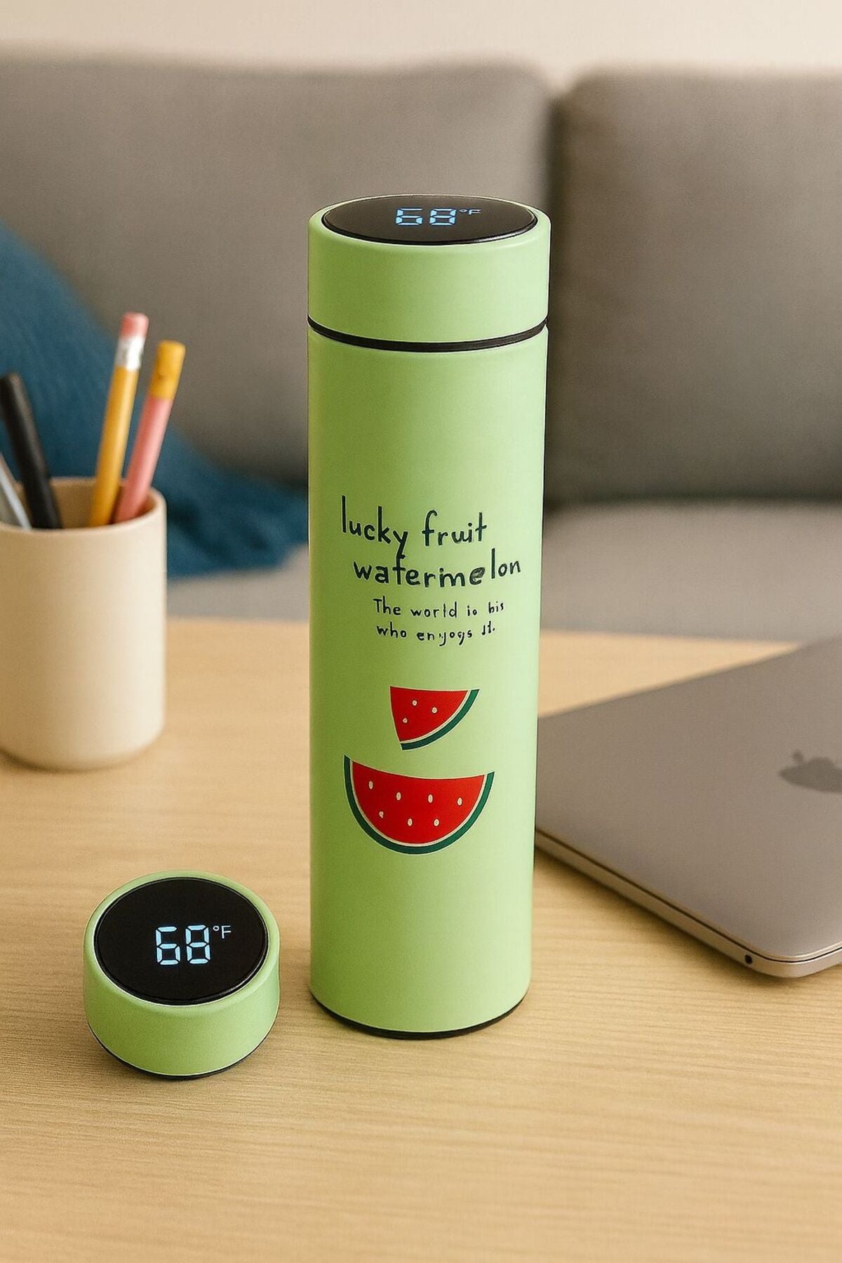 Termos 500ml cu Display pentru Temperatura, Inox Izolat, pentru Cafea, Ceai, Portabil si Ermetic