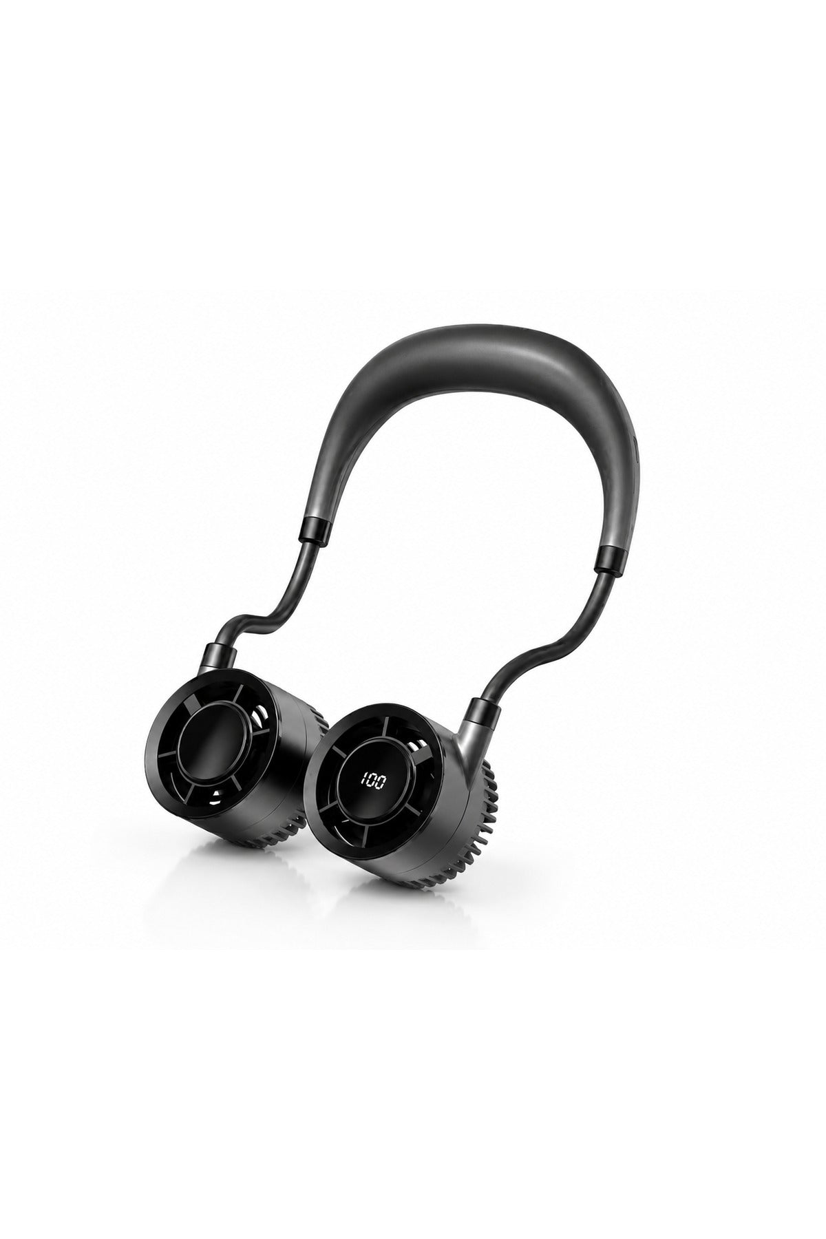 Ventilator Portabil de Gat F916 USB-C Reincarcabil cu Afisaj Digital, 4 Viteze, Racire 360°, Hands Free