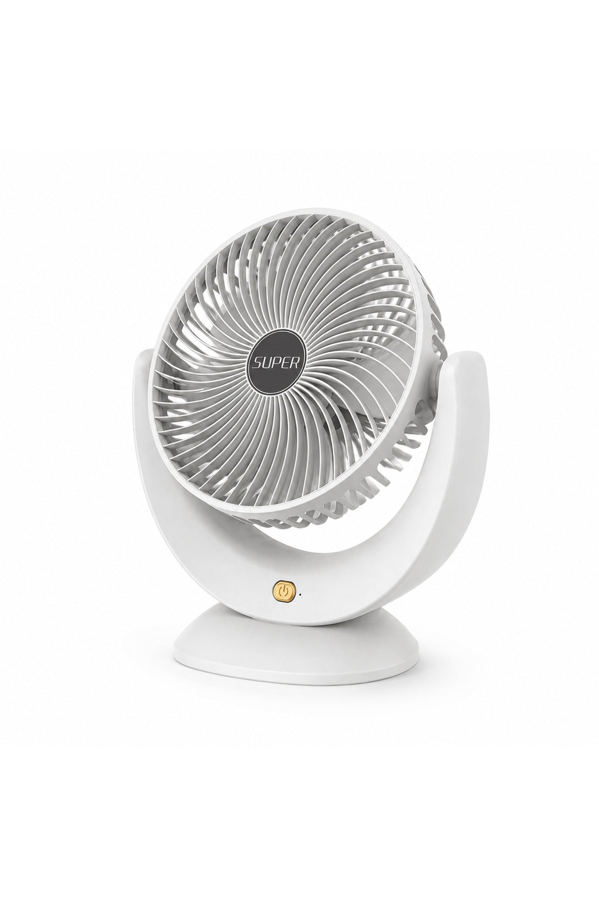 Mini Ventilator Birou USB BK-168, Silentios, Reglabil 180°, Desktop Fan Portabil Alb