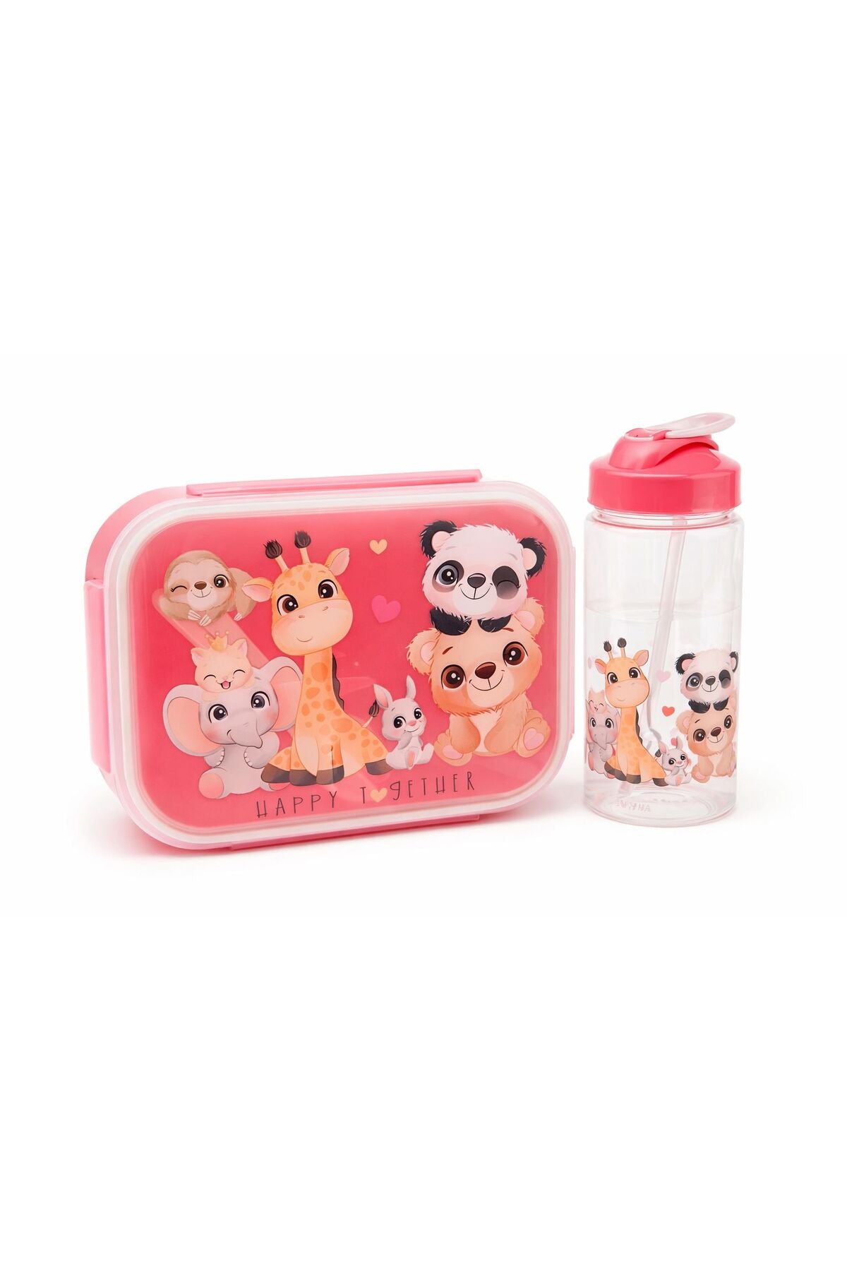 Cutie pranz Copii 18x13x5 cm, Lunch Box cu 3 Compartimente, Tacâmuri cu Sticlă 17 cm