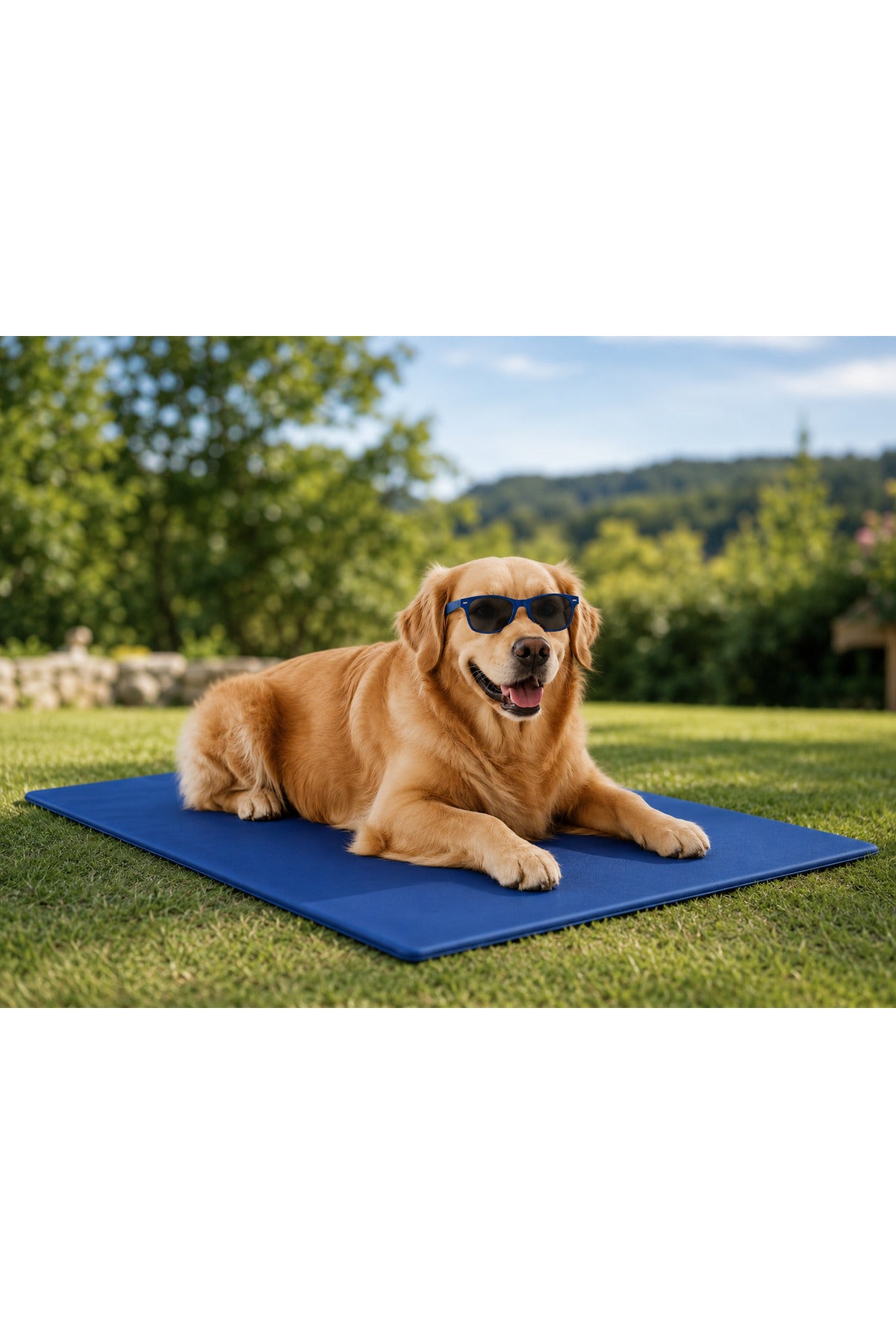 Pet Cooling Mat 90x50 cm, Covor Racoritor pentru Caini, Gel Auto-Racire, Non Toxic, Reutilizabil, Albastru