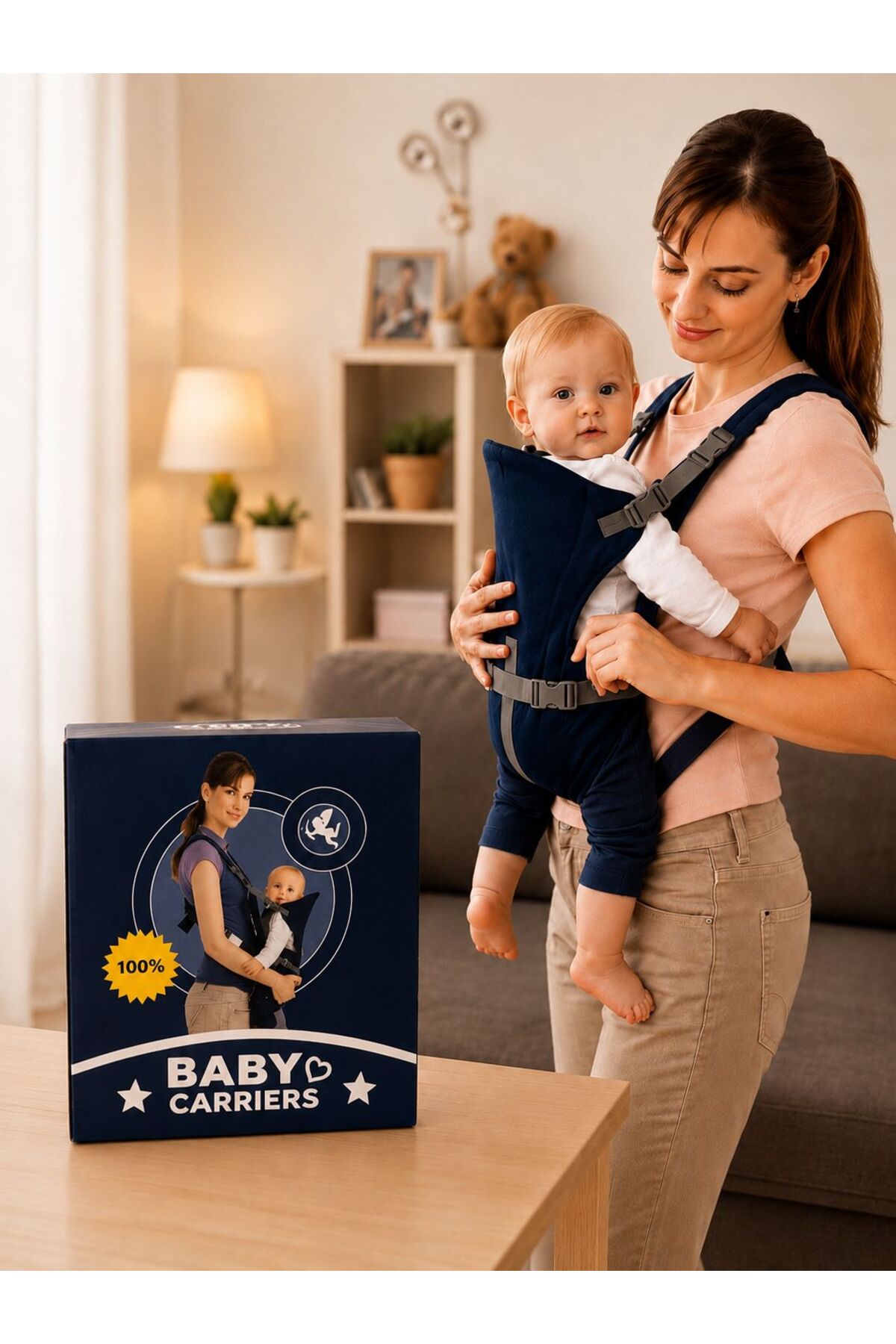 Marsupiu pentru Bebe Baby Carrier 3.5-12 kg, Reglabil, Albastru