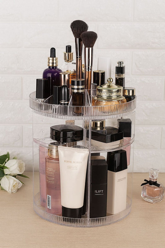Organizator Cosmetic Rotativ 360°,Reglabil pe Inaltime – Suport Machiaj pentru creme, parfumuri
