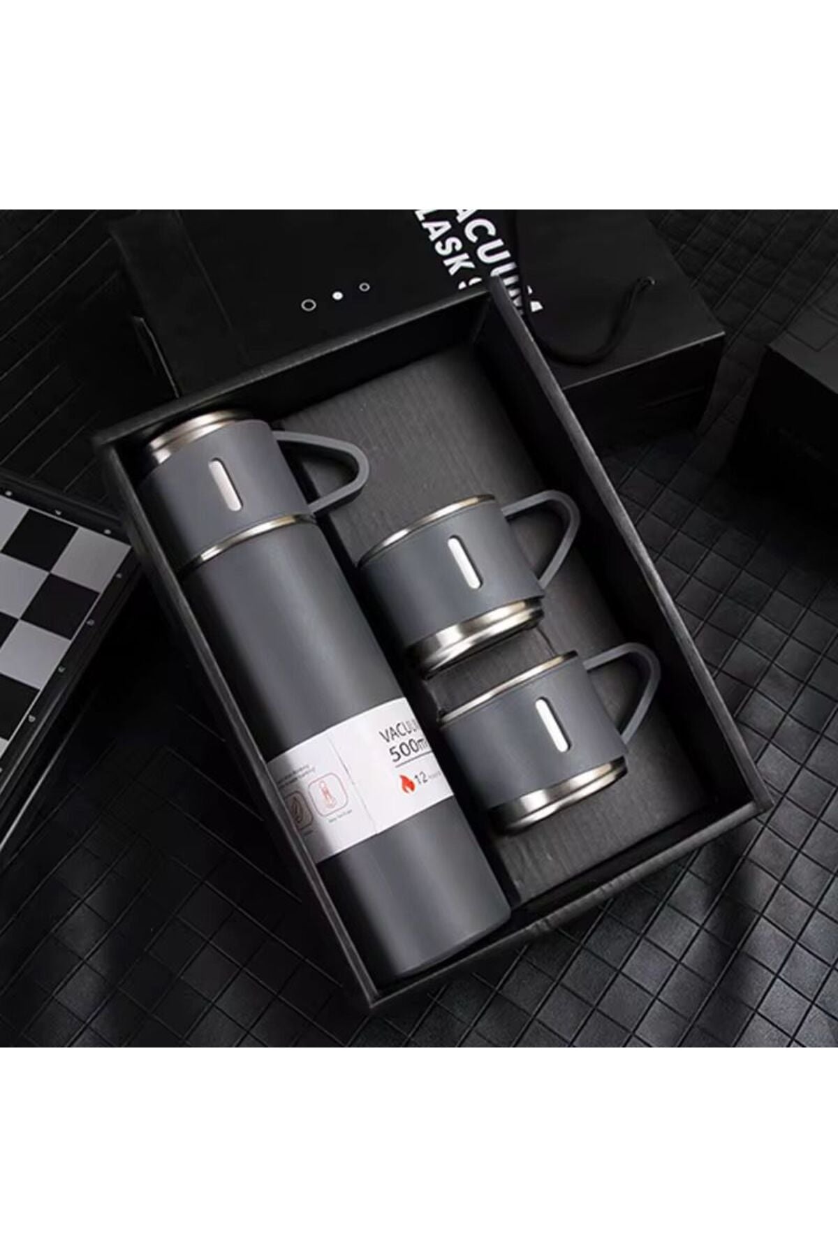 Set Termos Premium cu 2 Căni – Pereți Dubli Vacuum, Design Elegant, Ideal pentru Călătorii, Birou