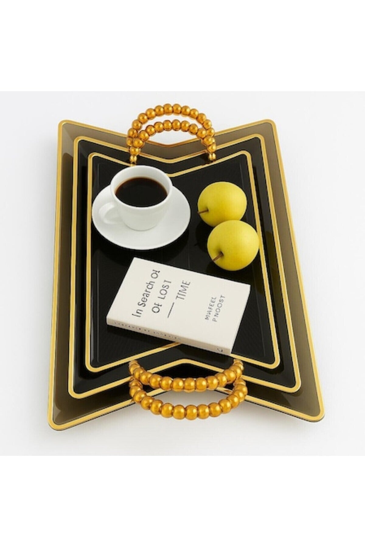 Set 3 Tăvi Decorative cu Mânere – Design Transparent, Elegant și Versatil