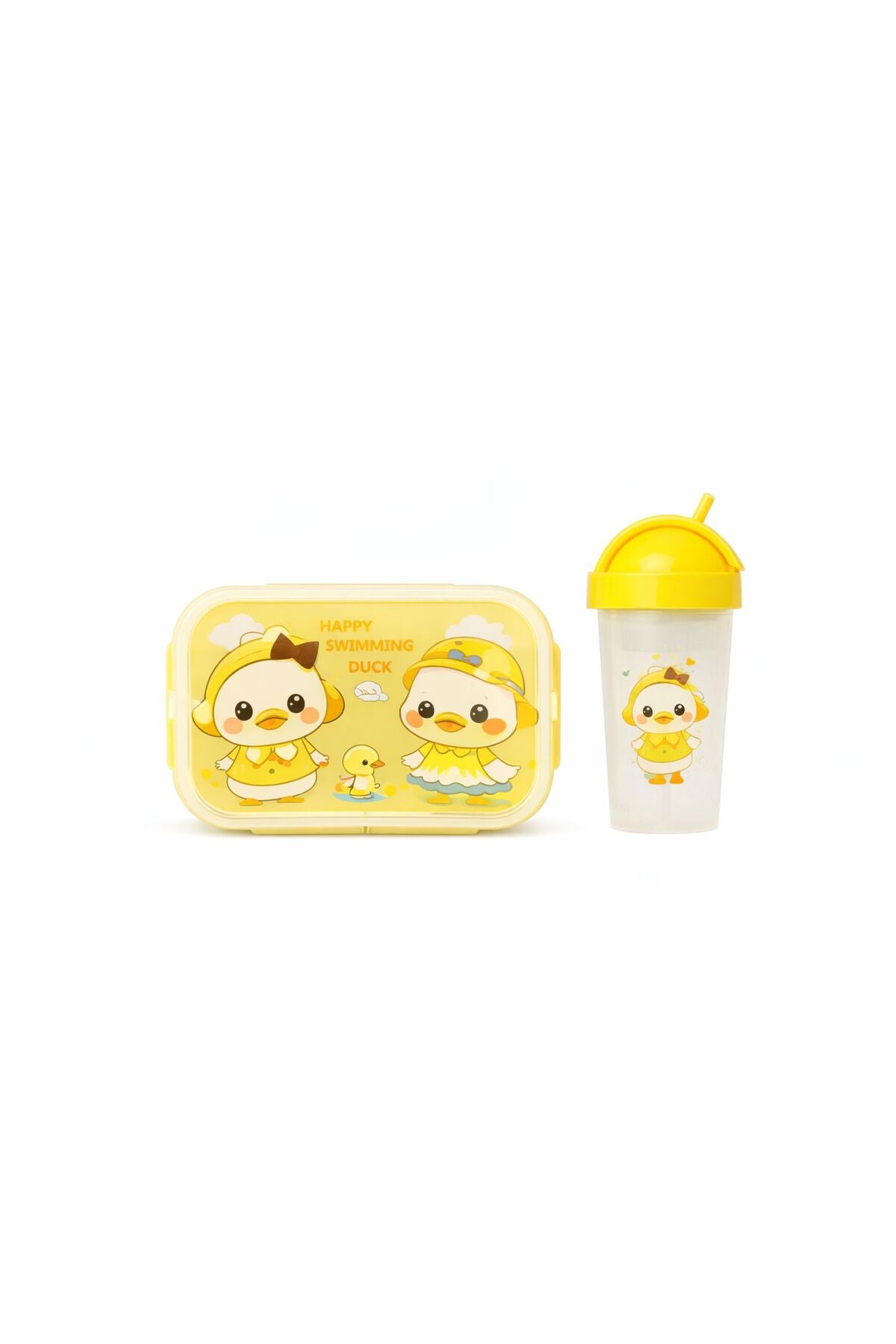Cutie pranz Copii 18x13x5 cm, Lunch Box cu 3 Compartimente, Tacâmuri cu Sticlă 17 cm