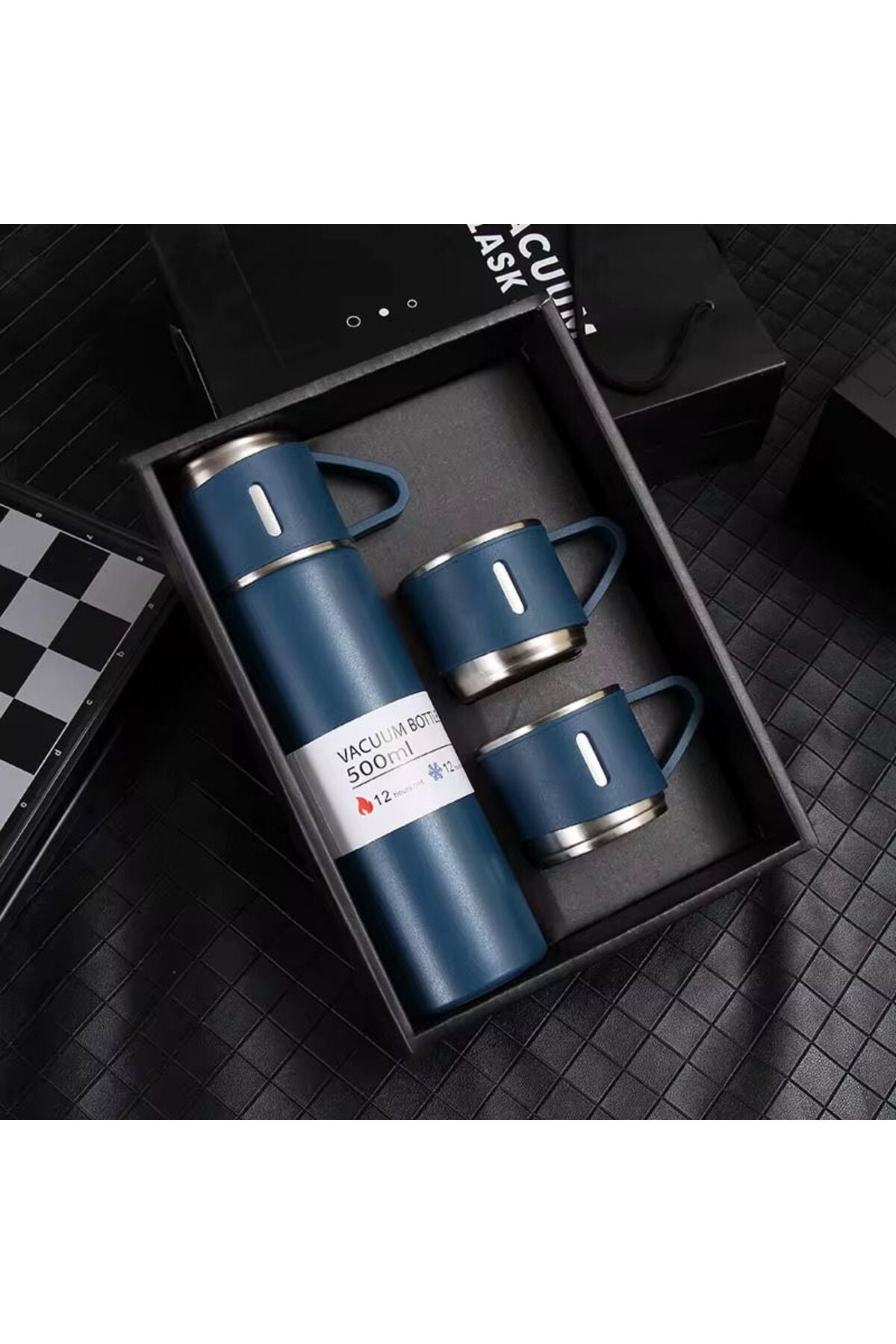 Set Termos Premium cu 2 Căni – Pereți Dubli Vacuum, Design Elegant, Ideal pentru Călătorii, Birou