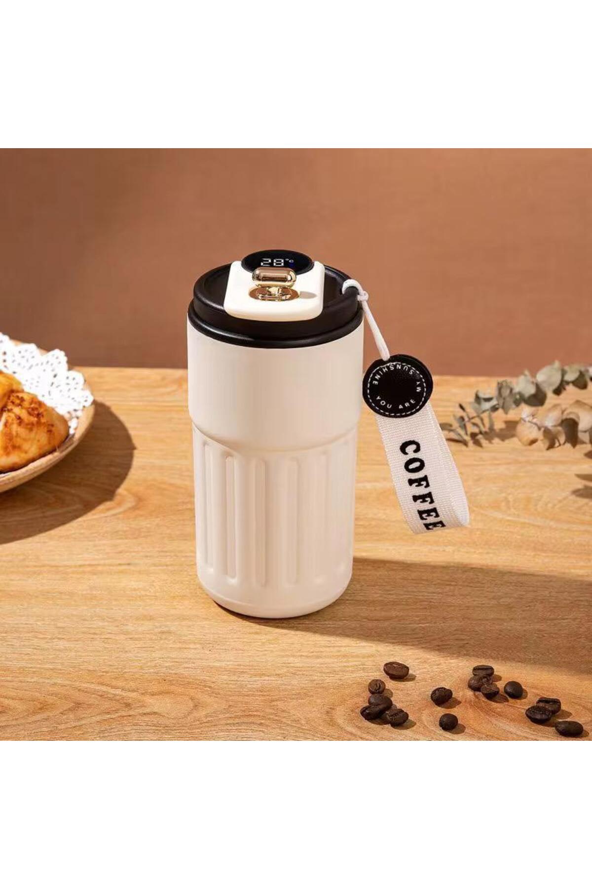 Cana termos cafea, afișaj digital al temperaturii-oțel inoxidabil, păstrează băuturile calde / reci