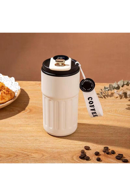 Cana termos cafea, afișaj digital al temperaturii-oțel inoxidabil, păstrează băuturile calde / reci