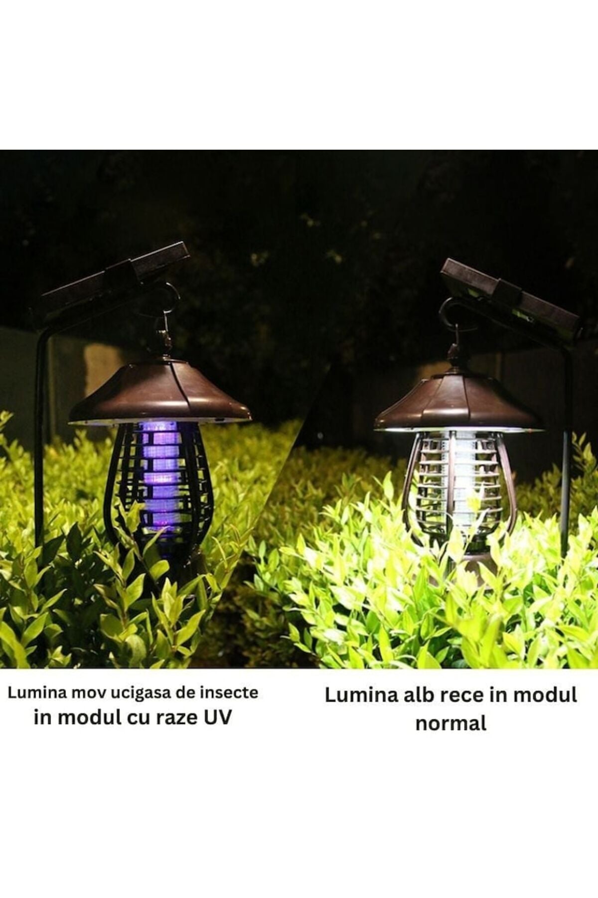 Lampă solară de grădină, LED UV anti-insecte, material ABS, 5W