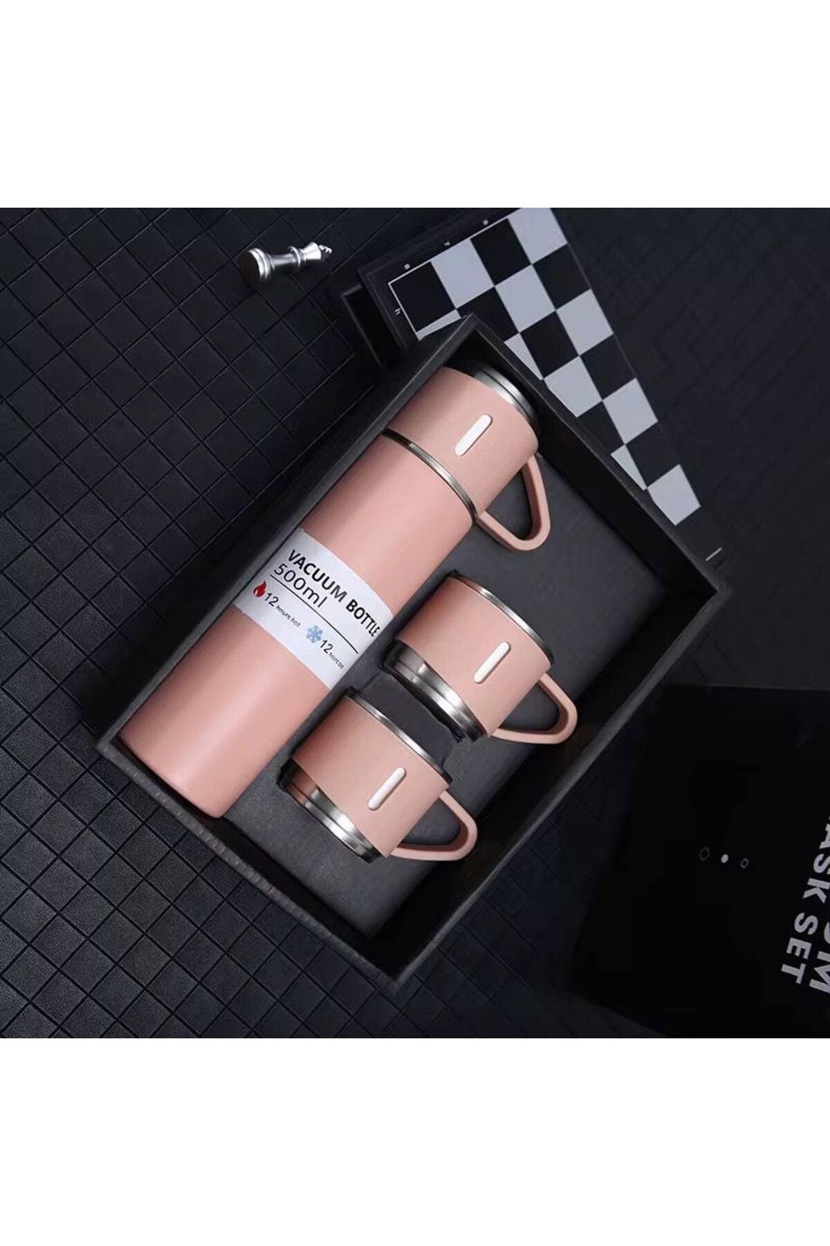 Set Termos Premium cu 2 Căni – Pereți Dubli Vacuum, Design Elegant, Ideal pentru Călătorii, Birou