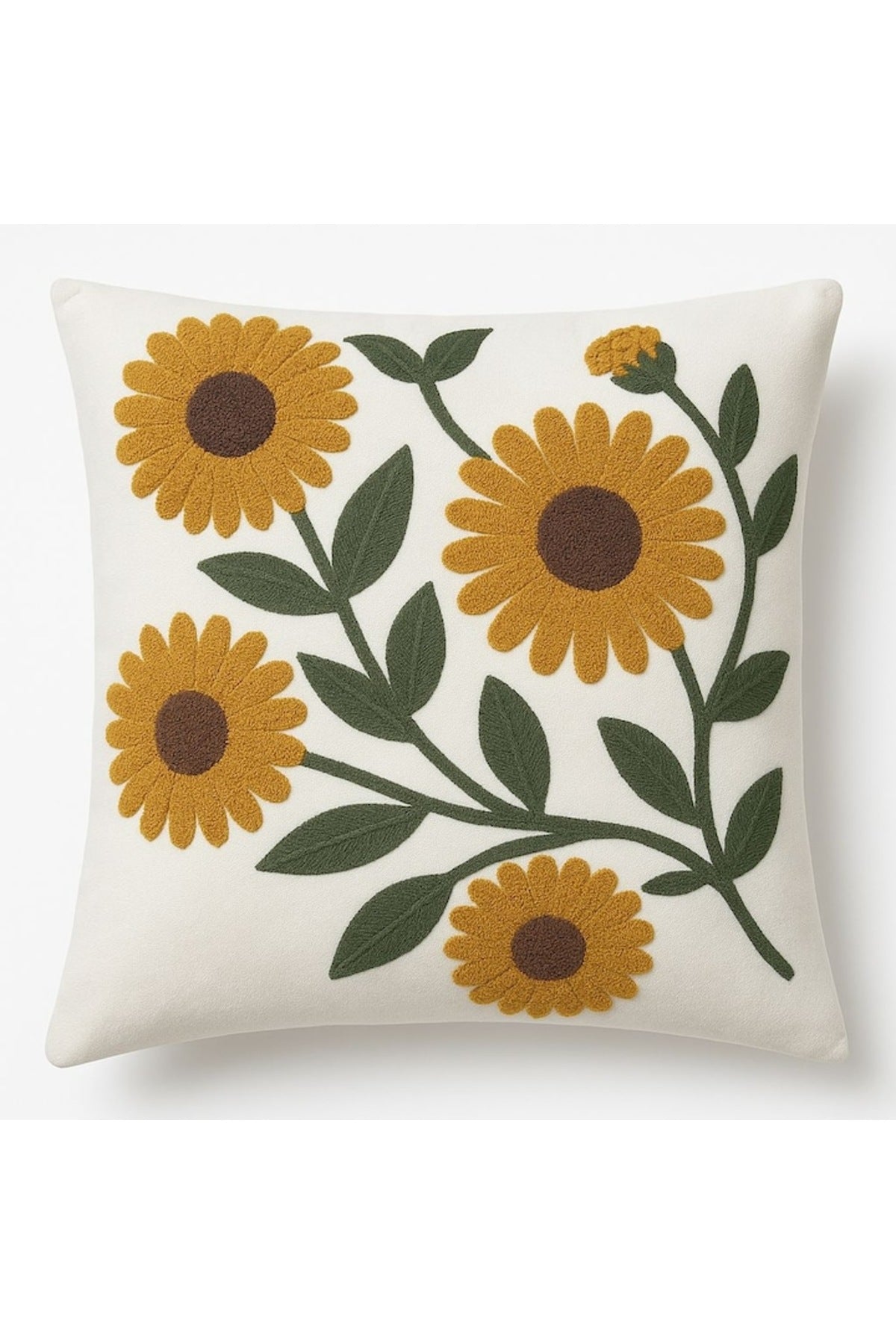 Perna decorativă cu broderie floarea pentru canapea, 40x40 cm