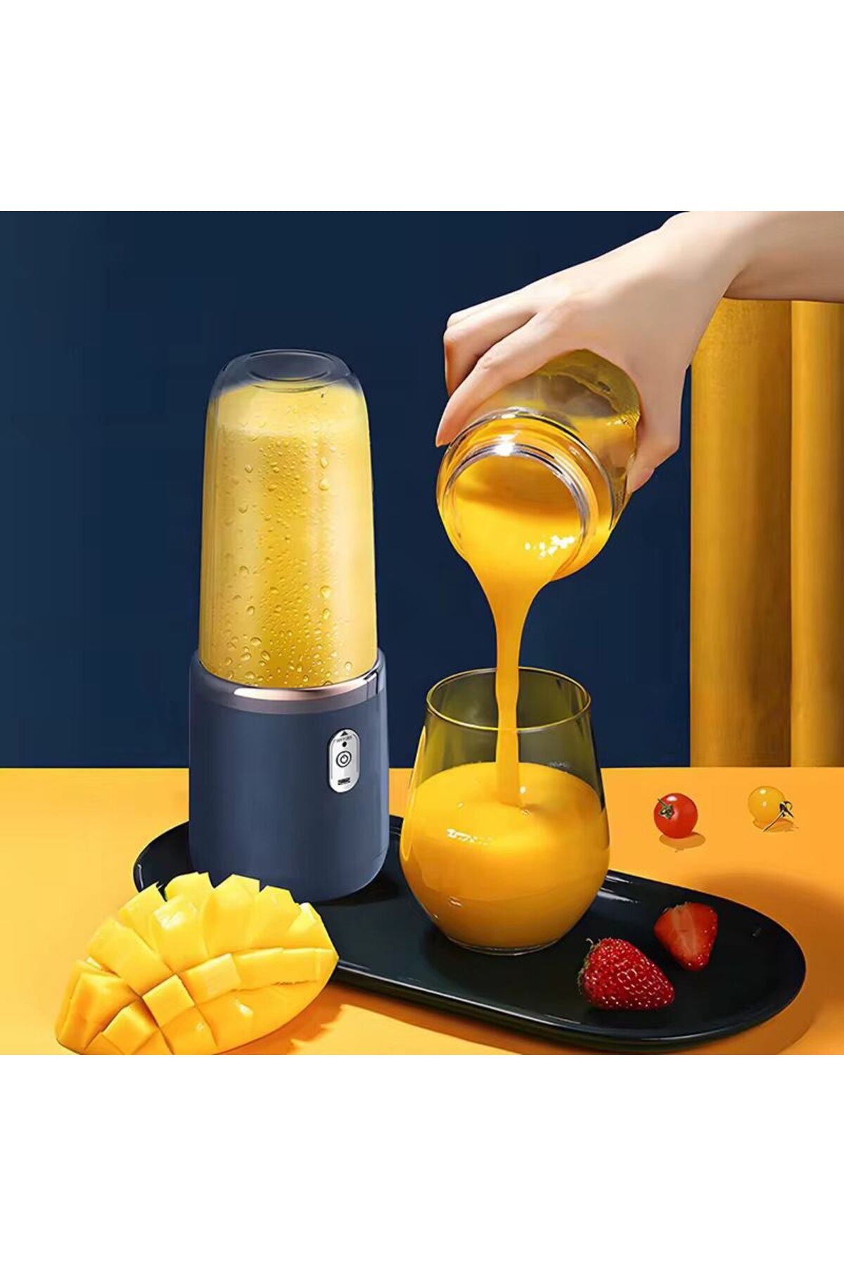 Blender Portabil USB Reincarcabil – Mini Mixer Smoothie, Ideal pentru Acasa, Birou si Calatorii