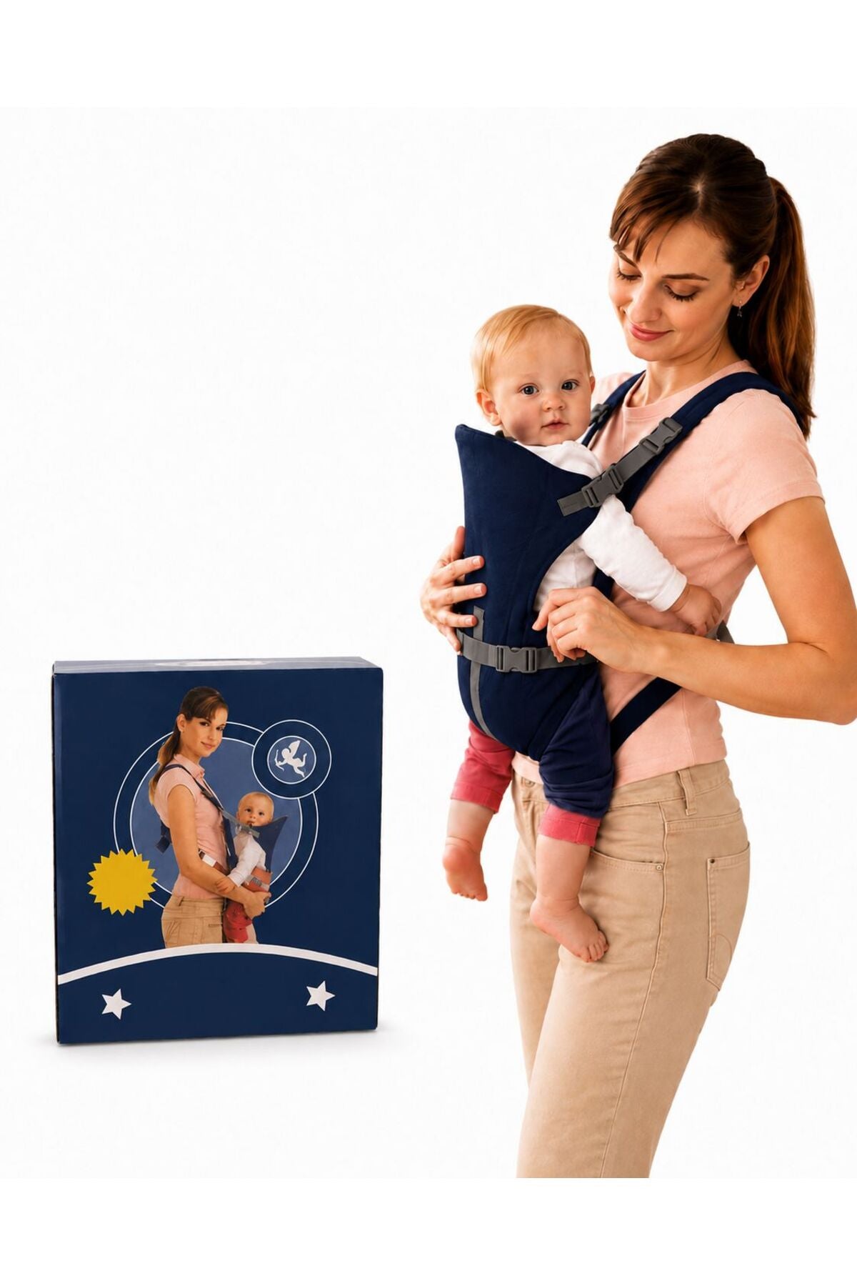Marsupiu pentru Bebe Baby Carrier 3.5-12 kg, Reglabil, Albastru