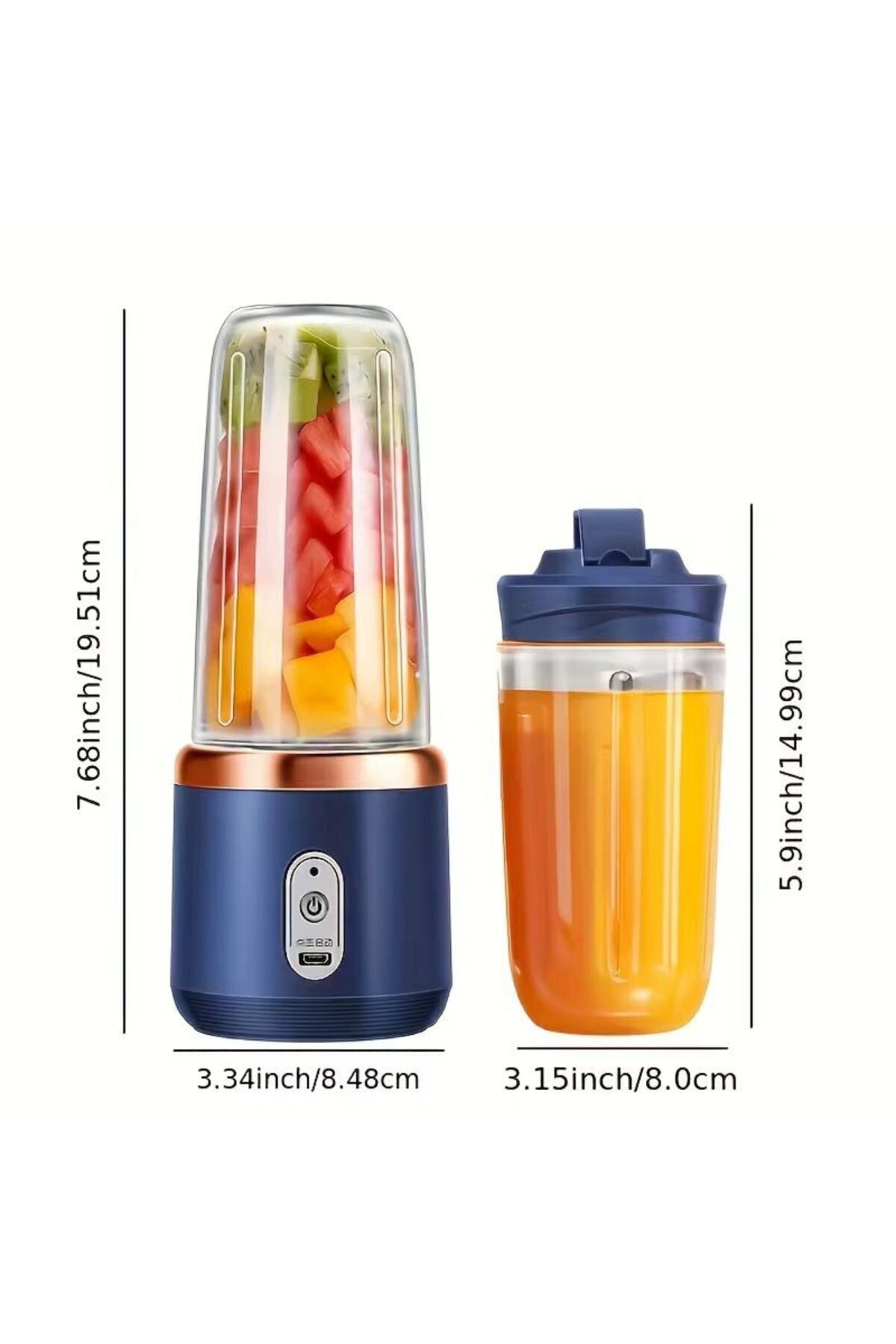 Blender Portabil USB Reincarcabil – Mini Mixer Smoothie, Ideal pentru Acasa, Birou si Calatorii