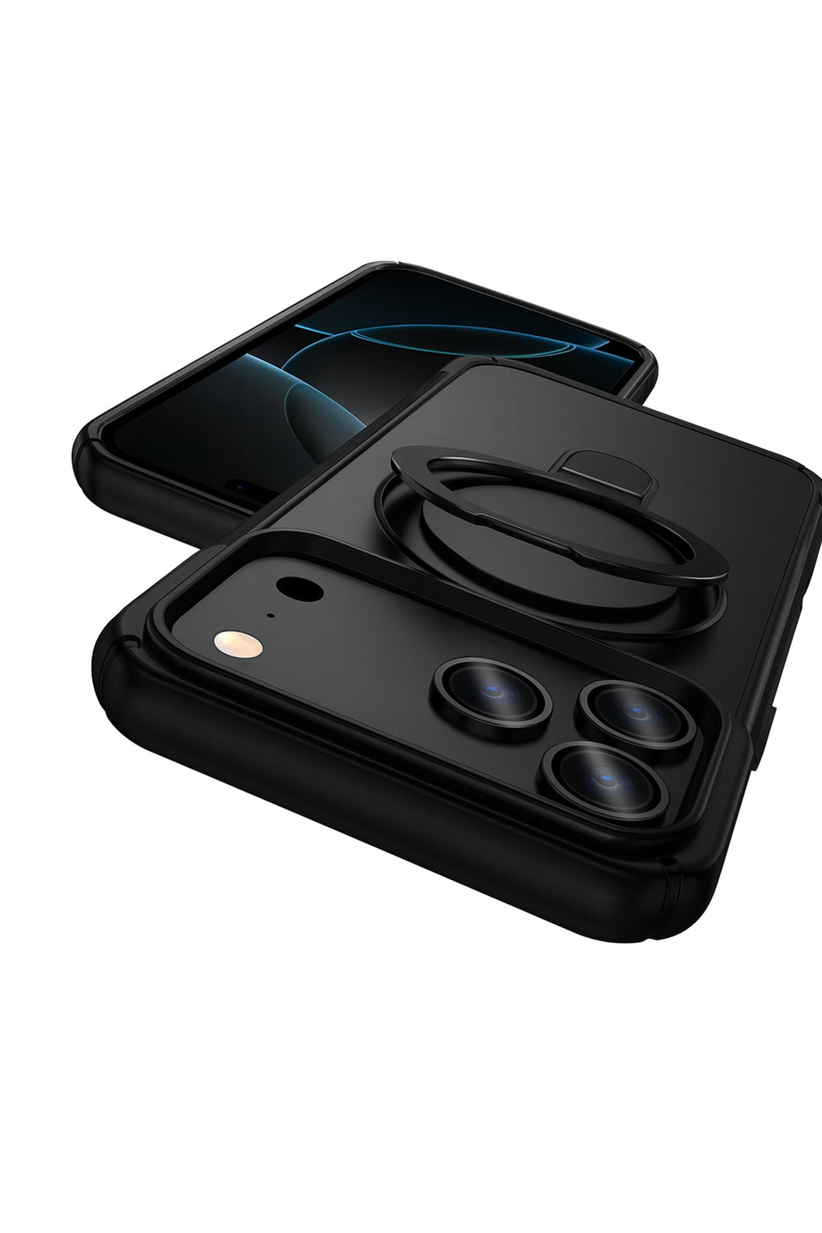 Husa MagRing, Suport inel, MagSafe, iPhone 17 Pro Max, Protectie Antisoc Camera, Negru