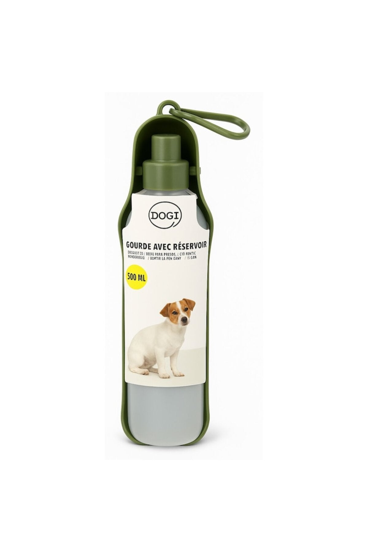 Sticlă de apă portabilă pentru câini și pisici Dogi, 500 ml, potrivită pentru toate mărimile, verde