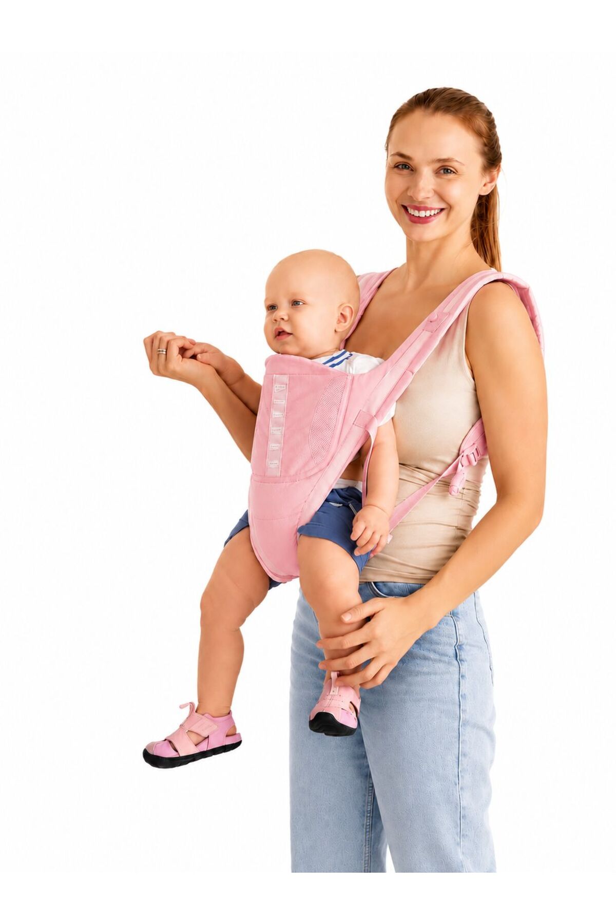 Marsupiu Ergonomic pentru Bebelusi Aiebao, Reglabil, Material Respirabil, Suport Coloana, Baby Carrier Confortabil pentr