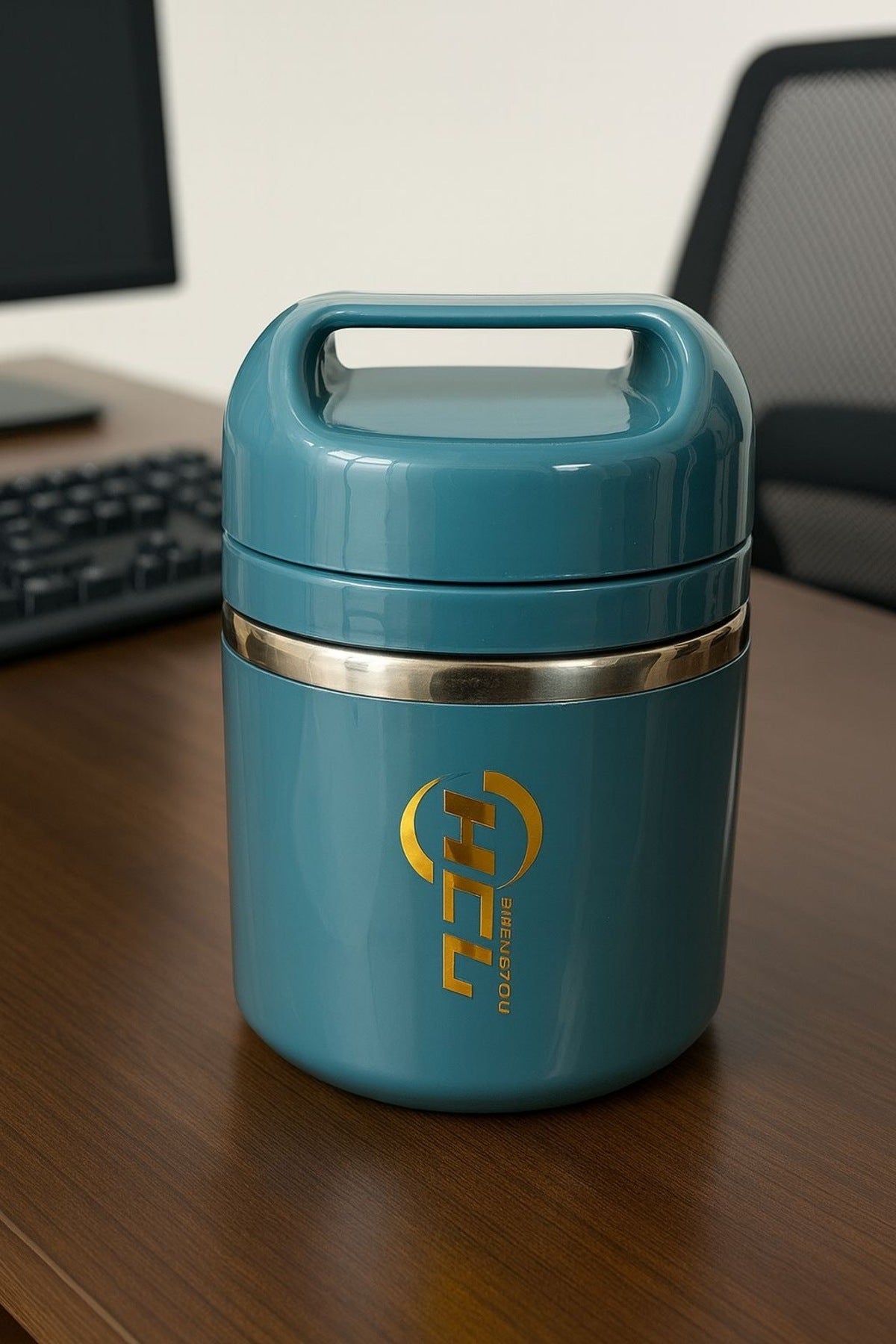 Caserola Termica Albastra 630 ml cu Interior din Inox – Lunch Box pentru Mancare