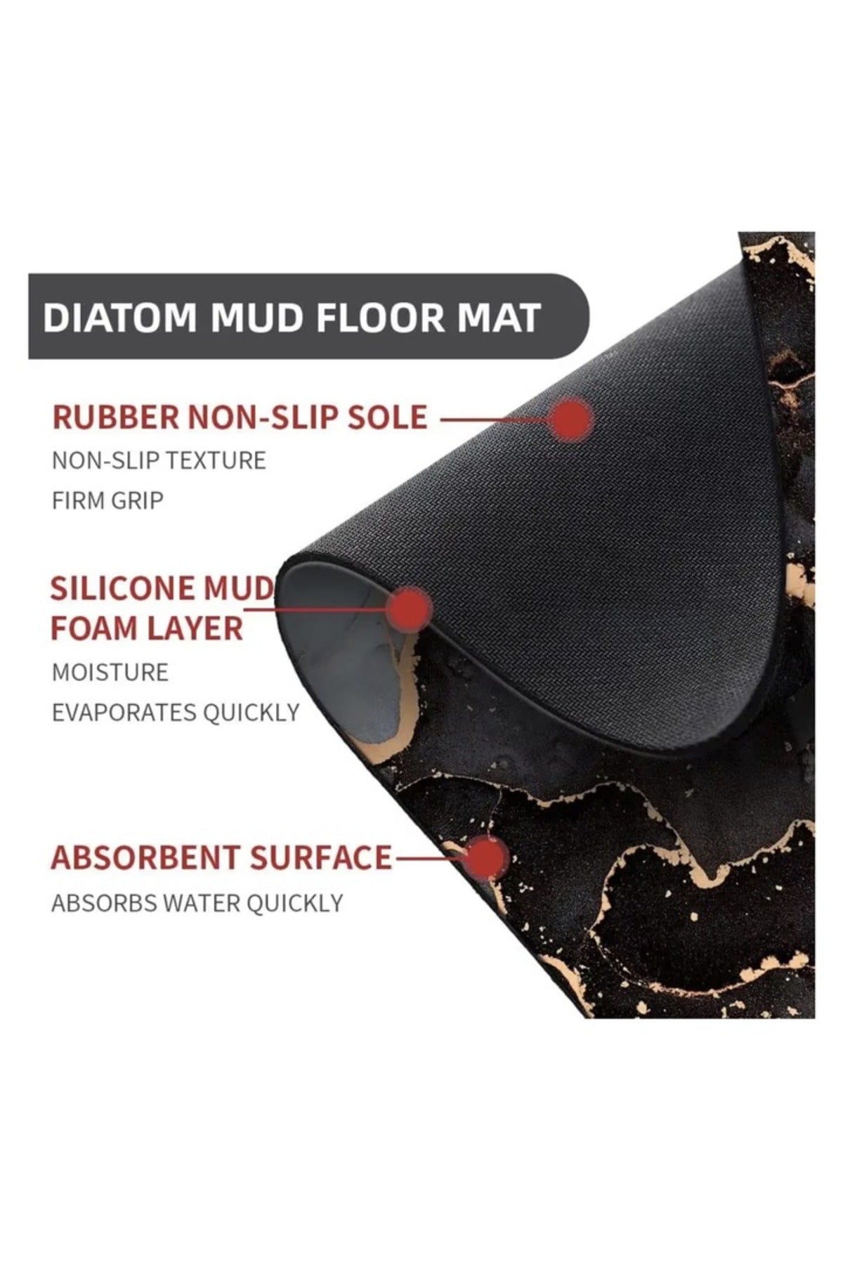 Covor de baie, spumă siliconică , super absorbant, antiderapant, model pisică gri 40 x 60 cm