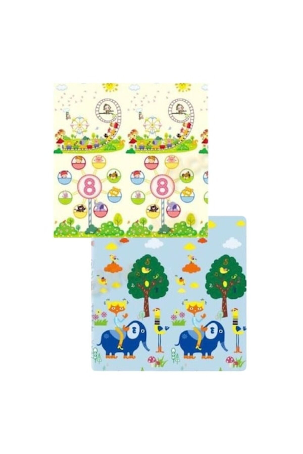 Covor de joaca pentru copii, 200 x 150 cm, Spuma protectie, Termoizolant, Pliabil, 2 fete, Interacti